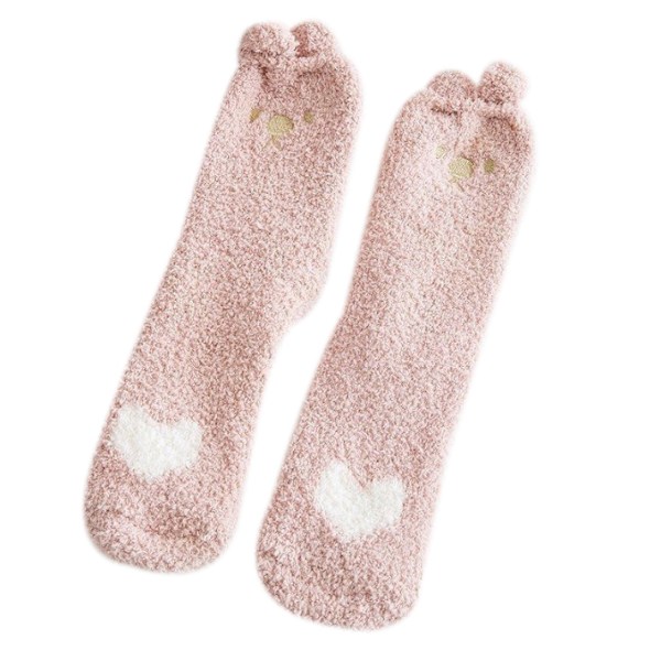 5 st Fuzzy Socks för kvinnor pink