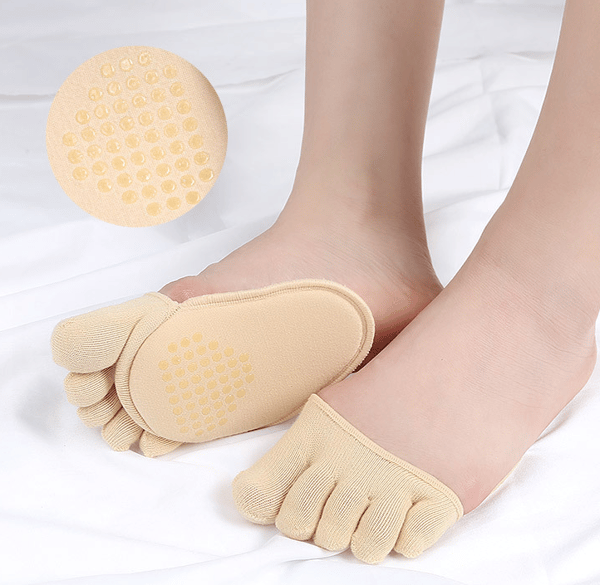 1 par tåavdelare Elastiska fotvårdshalvsula Beige