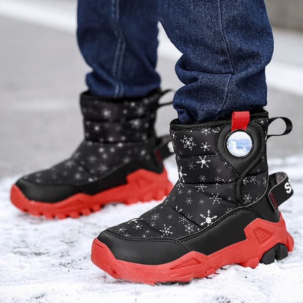 Vintersnöskor för pojkar och flickor black red 6