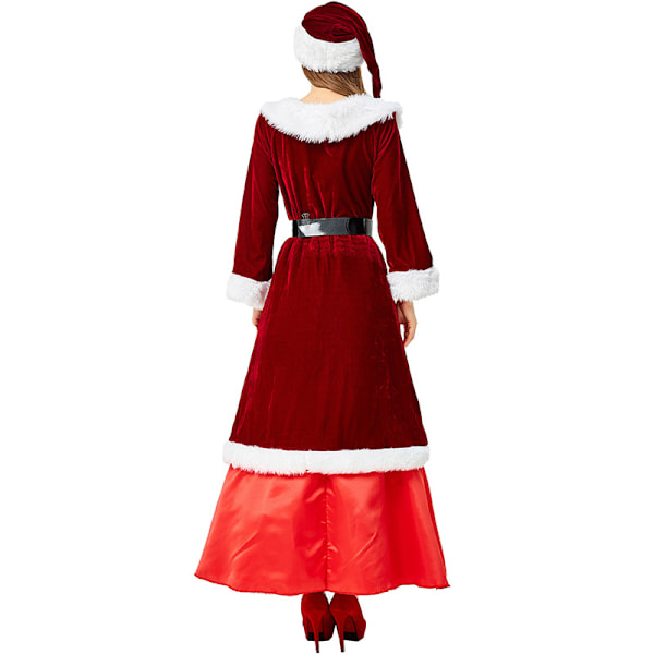 Dame Julemandskappe Deluxe Fløjl Fru Claus Hættekappe Kostume M
