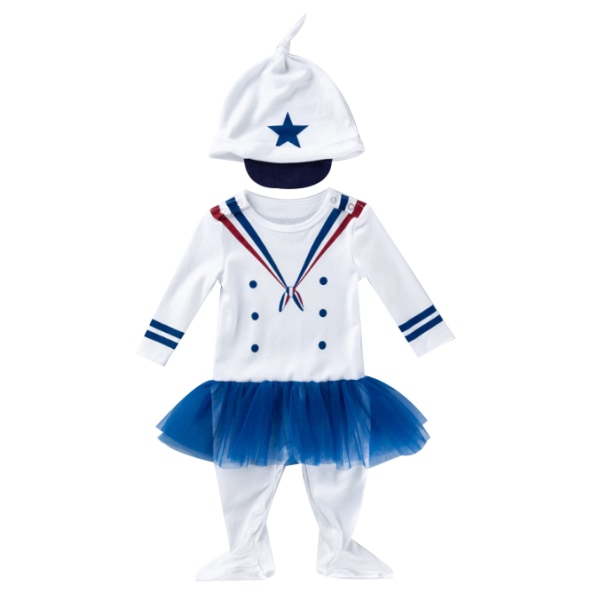 Baby och toddler One Piece Kläder Halloween white blue XL