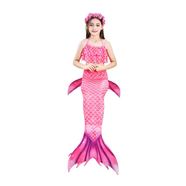 3-delat set flickor sjöjungfrusvans bikini badkläder set STYLE 2 120cm
