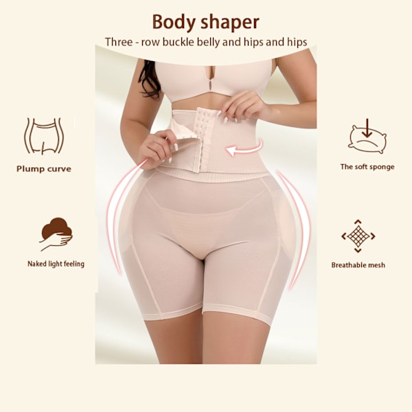 Naisten Pakarannousu Muotoileva Alusasu Lantion Pehmusteet Vahvistavat Alushousut Skin M