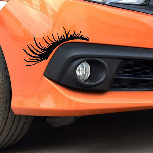 2 Par Eyelash-Dekaler til Bilens Frontlykter Black