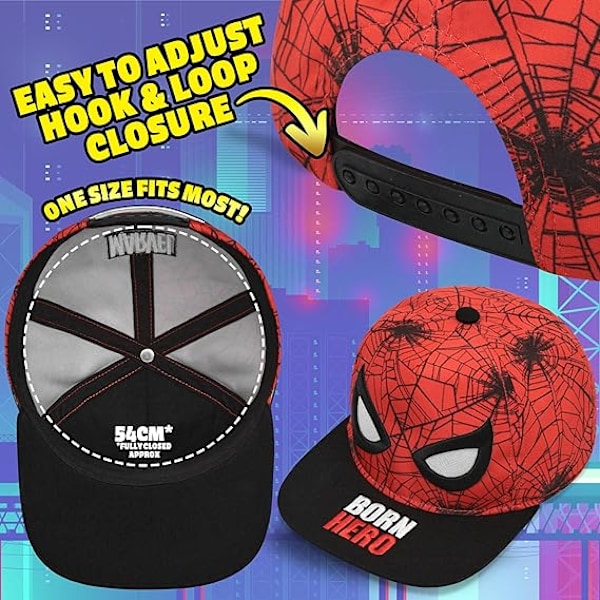 Spiderman Baseballcaps for Gutter med Justerbar Stropp Red 2