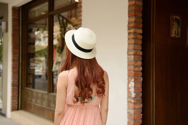 Kvinnor Bred Brätte Straw Panama Sun Hat Milk White