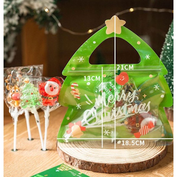 16 Pakk Julegodteriposer Matlagringsplastposer 16PCS