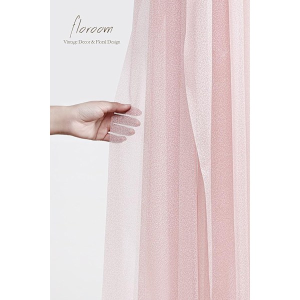 Bröllopsbåge Draperi Tyg 2 Paneler 20Ft Pink 75*600cm