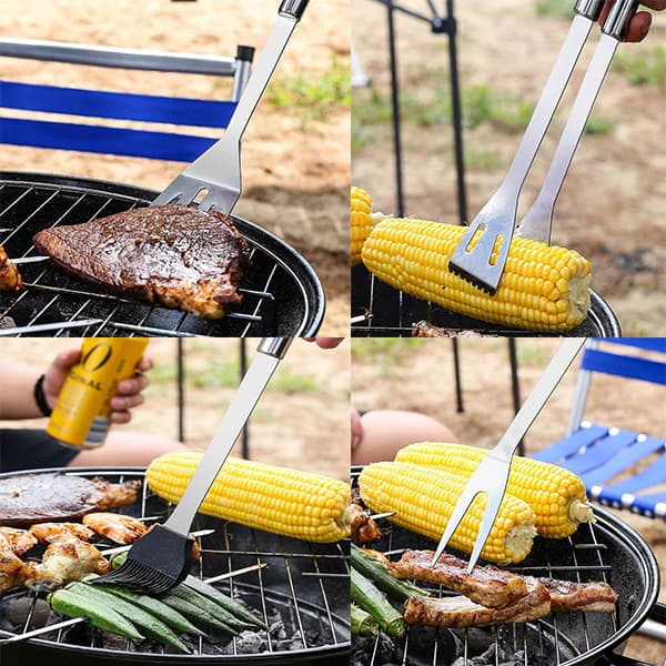 20 stk. Bærbare BBQ-Verktøy i Rustfritt Stål 21 PCS