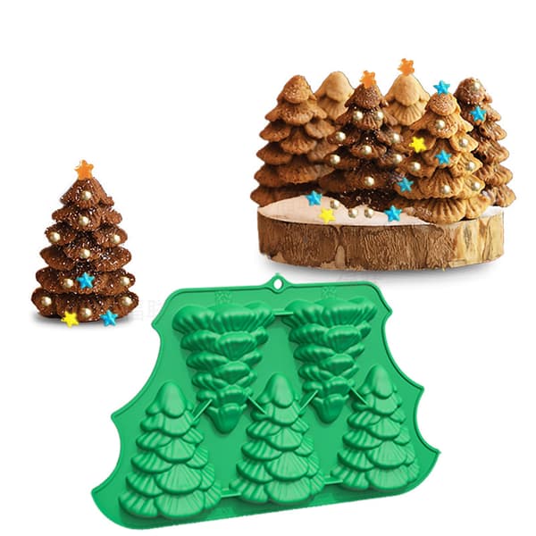 6 stk. Julekage Silikon Fondantforme Chokolade Slikforme Sæt Style3