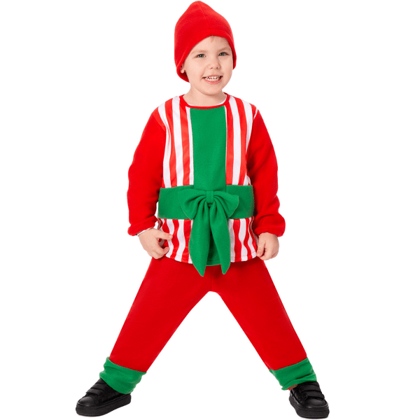 Julgåva Box Kostym för Barn, Julkläder för Pojkar och Flickor, Ärmlös Cosplay S