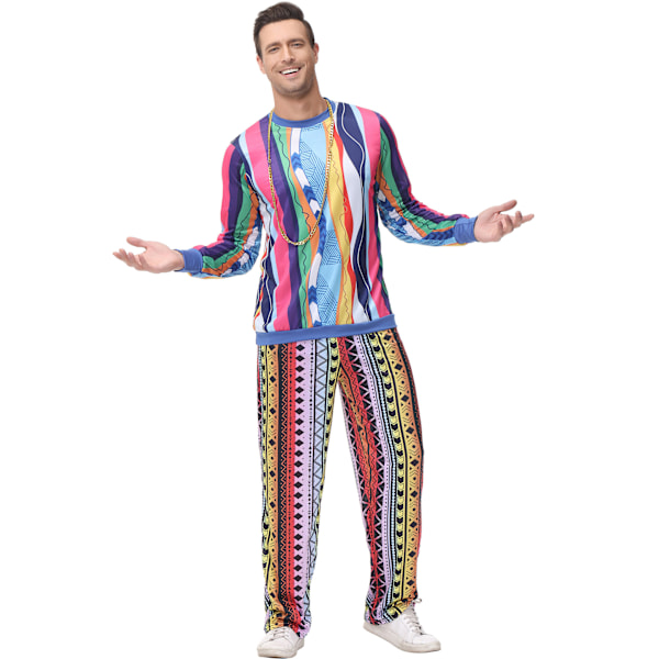 Herrar Discodräkter 80-tals Kostymer För Män Med Power Disco Design M