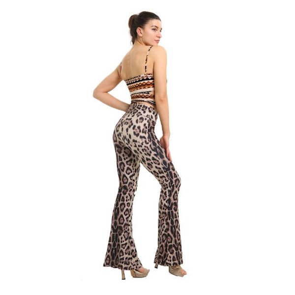 Print Stretch Bell Bottom Flare Palazzo Byxor Byxor style 2 S