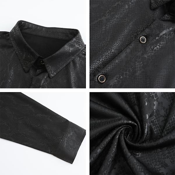 Snake Print Shirts för män Långärmade Casual Shirts M