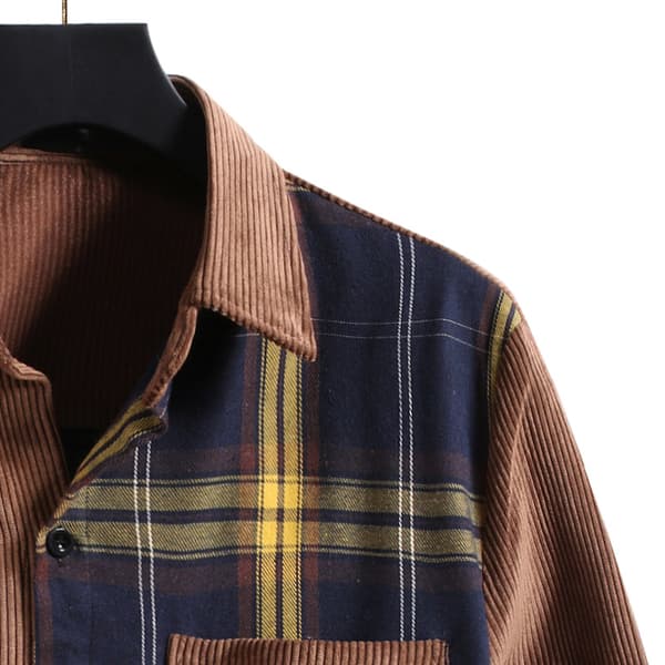 Manchester Patchwork-skjorta för män Brown XL