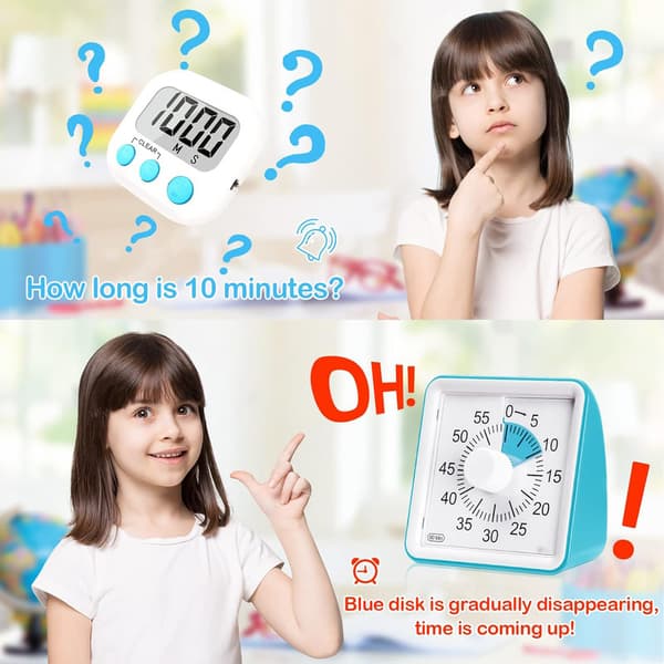 60-minutters visuell timer, klasseromtimer, nedtellingstimer for barn og voksne Blue