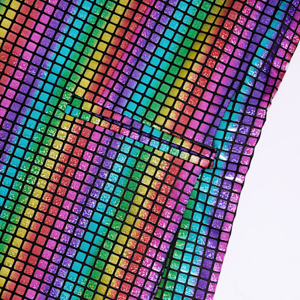 Herrar Metallic Sekvens Slim Suit Set 70-tal Disco Prom Outfit Kostym 4XL