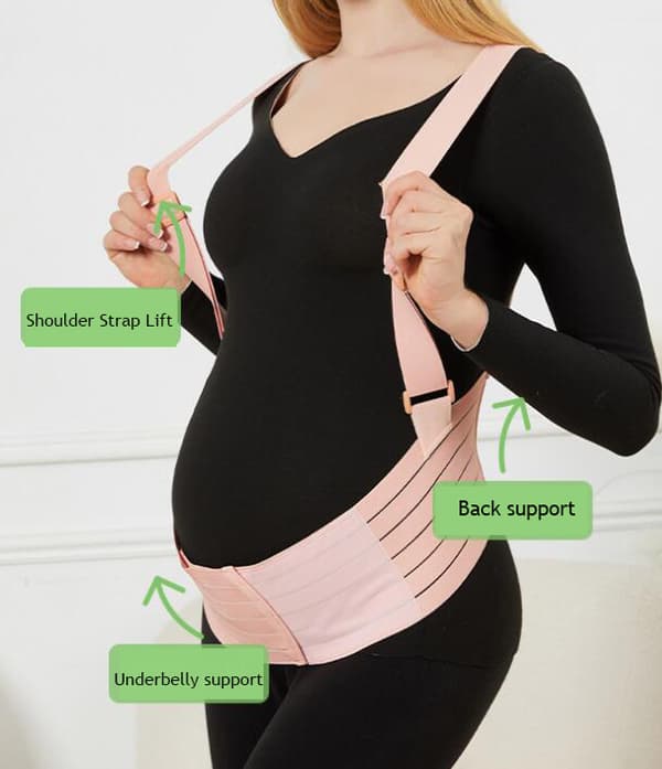 Graviditetsstödbälte med Justerbara Remmar Pink L