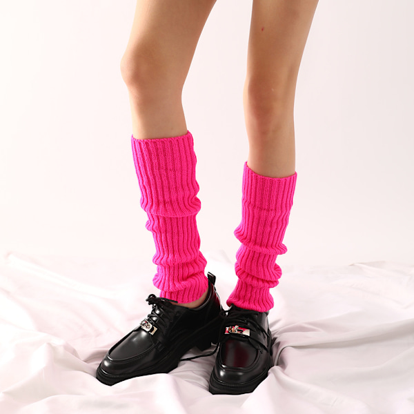 Damernas Mode Benvärmare 80-tals Ribbade Stickade Benvärmare Rose