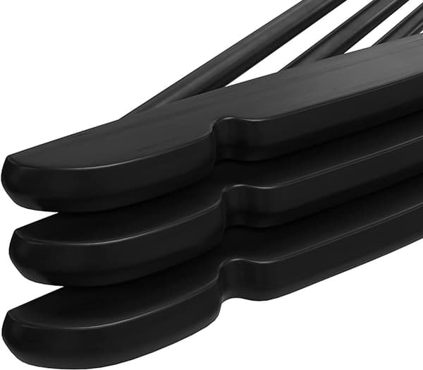 10 Pakke Holdbare Slanke Frakkebøjler Black