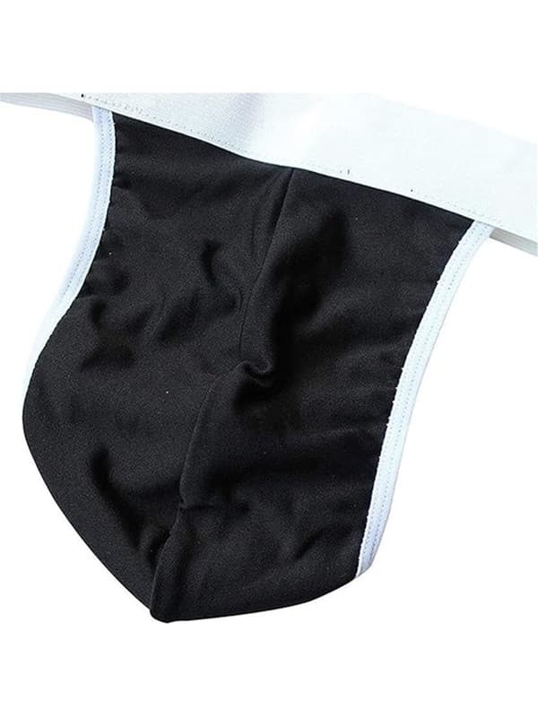 Herrarnas Servitör Cosplay Fluga Bodysuit Tanga Black
