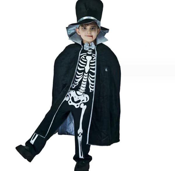 Halloween Barnkostym för Barn - Läskigt Skelett S