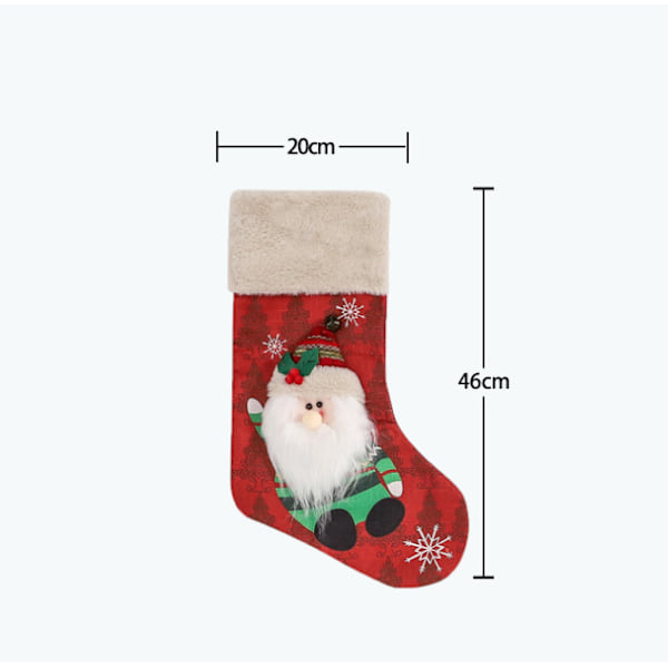 Julstrumpor 5-pack, 18'' Julsäckar för Heminredning