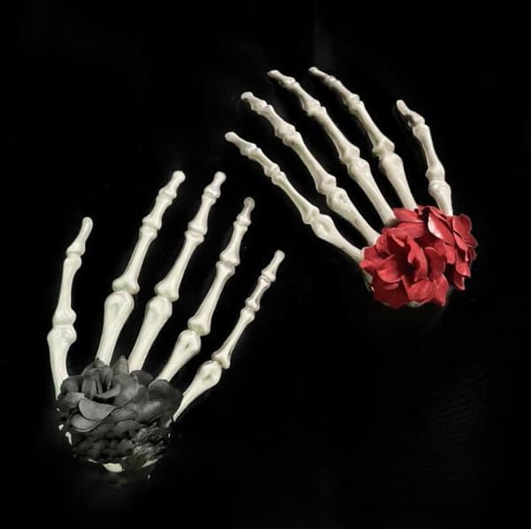 Halloween-skjelett Rose Claw Hodeplagg Red