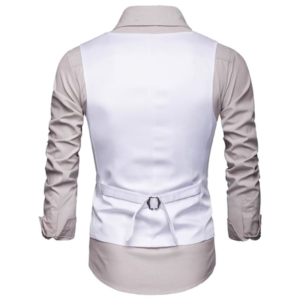 Herre Formell Dressvest Slank Passform Casual Business Vest White S