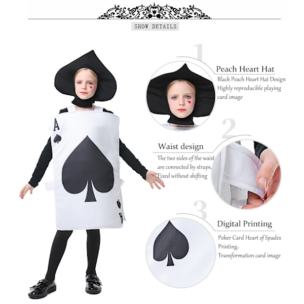 Ess af Spar Kostume Sjovt Halloween Cosplay Kid 