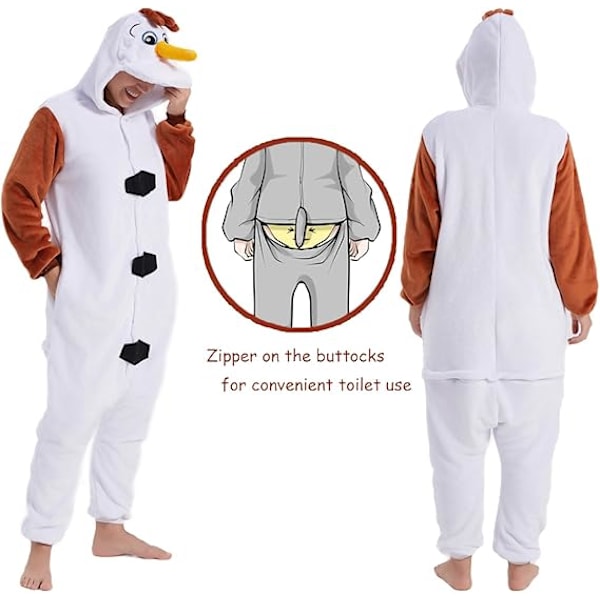 Unisex Aikuisten Onesie-Pyjamat Halloween Joulu Flanelli Piirretty Cosplay Pyjamat Adult XL