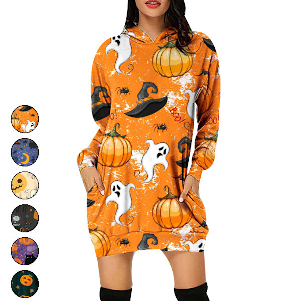 Kvinnors Halloween pumpa sweatshirts Casual Tops green L