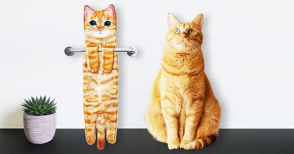 Sjove Kat Håndklæder til Badeværelse Køkken, Hængende Vaskelapper Style2