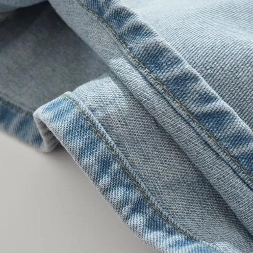 Denimshorts med hög midja för kvinnor med bälte light blue S