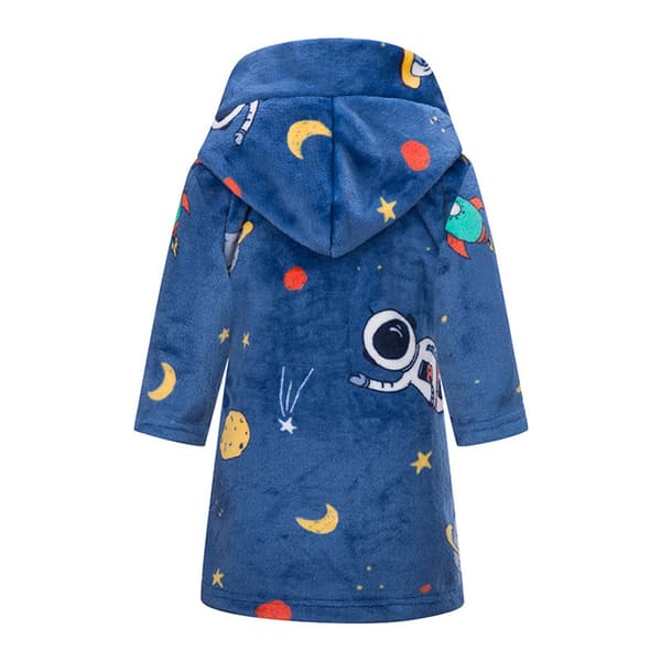 Gutter Fleece Myk Hette Morgenkåpe til Gutter og Jenter, Søte Plysjmorgenkåper til Barn Q2 130cm