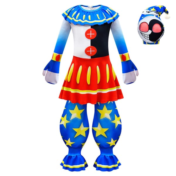 Barn Sundrop Moondrop FNAF Kostym Sol Måne Clown Kläder 100cm