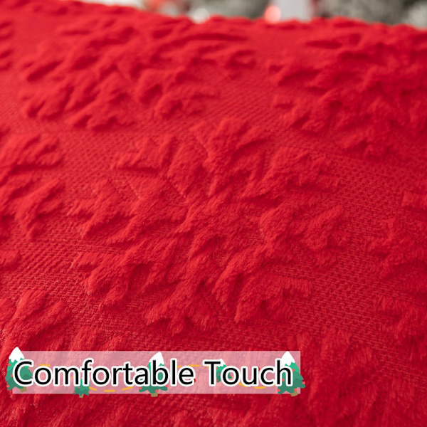 Julepynt Puter Trekk 2-pakning, Myk Pluss Faux Ull Puter Red 2 30*50cm