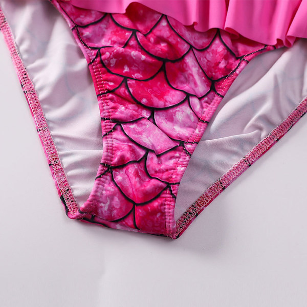Flickor 2-delat Baddräktset Långärmad Utslagsbeskydd Baddräkt Dark Pink 100