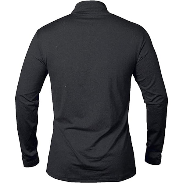 Herrar Långärmad Pullover Snabbtorkande Sweatshirt Topp Black 4XL