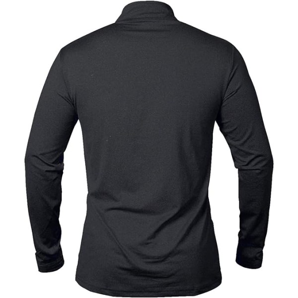 Menn's Langærmet Pullover Hurtigtørkende Genser Topp Black M