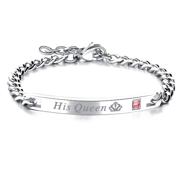 Hans drottning Hennes kung Matchande Set pararmband silver2