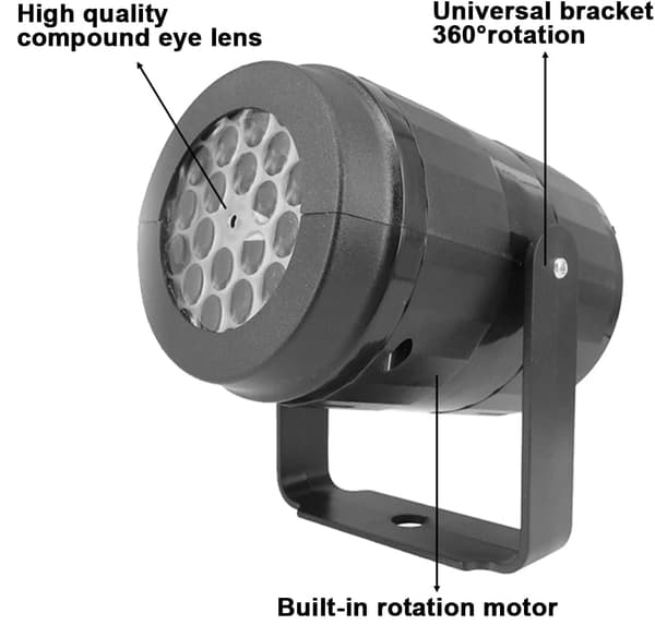 Juleprojektor LED-lys, 16 lysbilder projektorlampe