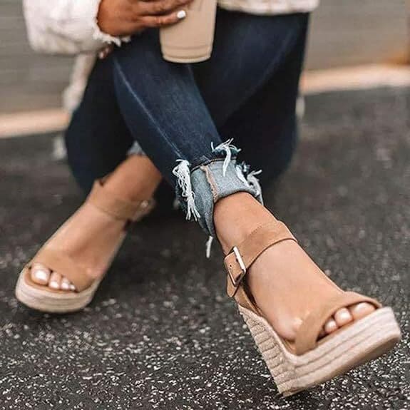 Dam Platform Sandaler Kilsandal med Öppen Tå och Rem 41