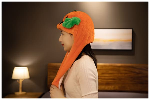 Ear Moving Jumping Hat Rolig Plysch Ghost Hat Unisex orange