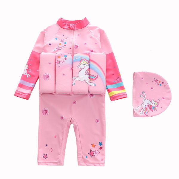 Vauvan lasten kelluntapuku kelluva yksiosainen uimapuku Pink 2 XL