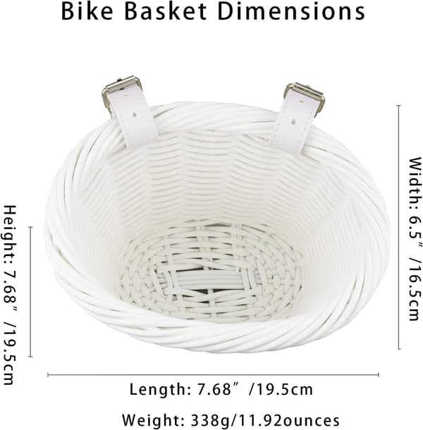 Vävd Mini Cykelkorg för Barncykel Styre White