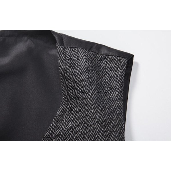Herrar Casual Singelknäppt Väst Dark Gray M