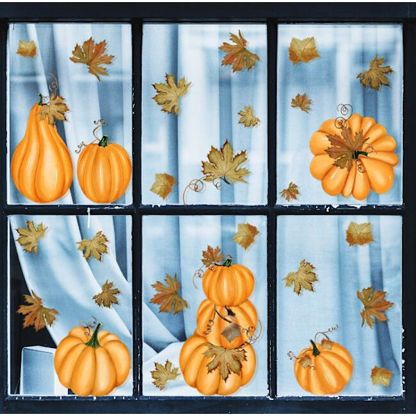 Høstblader med gresskar Halloween-dekorasjon Selvklebende maleri 27*27CM