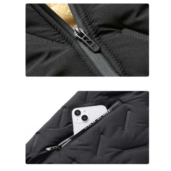 Herrar Vinter Sherpa Fodrad Jacka Zip Up Tjock Varm Kavaj 4XL