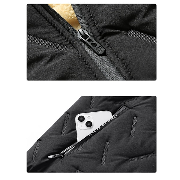 Herrar Vinter Sherpa Fodrad Jacka Zip Up Tjock Varm Kavaj L